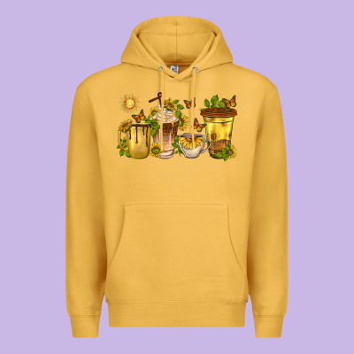 Premium Hoodie sunflower coffee cups