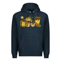 Navy sunflower coffee cups Premium Hoodie - texasbilliewilder