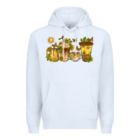 White sunflower coffee cups Premium Hoodie - texasbilliewilder