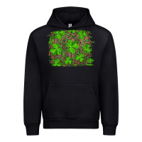 Black st patricks day shamrock and leopard distressed ba Urban Hoodie - RanaPortraitStore