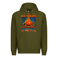 Army Green the best memories are made around the campfire Premium Hoodie - texasbilliewilder