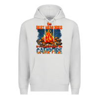Dove Grey the best memories are made around the campfire Premium Hoodie - texasbilliewilder