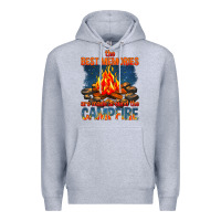 Heather Grey the best memories are made around the campfire Premium Hoodie - texasbilliewilder