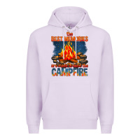 Lilac the best memories are made around the campfire Premium Hoodie - texasbilliewilder