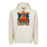 Oatmeal Heather the best memories are made around the campfire Premium Hoodie - texasbilliewilder