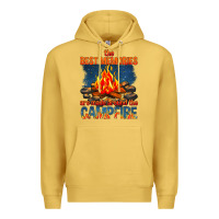 Antique Gold the best memories are made around the campfire Premium Hoodie - texasbilliewilder