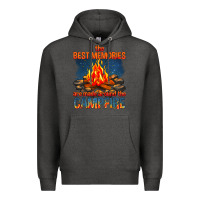 Charcoal Heather the best memories are made around the campfire Premium Hoodie - texasbilliewilder