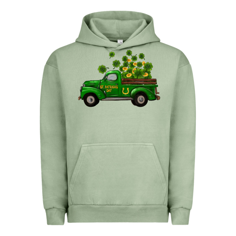 St Patricks Truck Shamrock Horseshoe Gold Urban Hoodie by RanaPortraitStore | Teevron