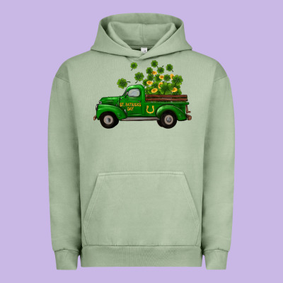 St Patricks Truck Shamrock Horseshoe Gold Urban Hoodie Designed By Ranaportraitstore
