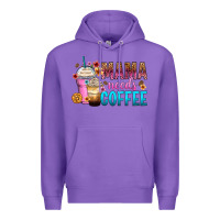 Purple mama needs coffee Premium Hoodie - Zillion Design Studio