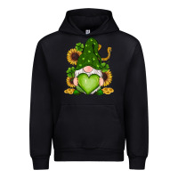 Black st patricks day shamrock sunflowers gnomes Urban Hoodie - RanaPortraitStore