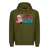 Army Green mama needs coffee Premium Hoodie - Zillion Design Studio