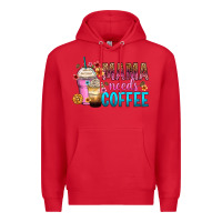 Red mama needs coffee Premium Hoodie - Zillion Design Studio