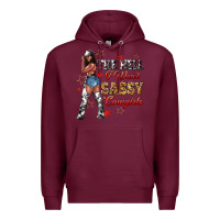 Burgundy the heel i wont sassy cowgirls Premium Hoodie - texasbilliewilder