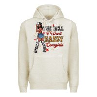 Oatmeal Heather the heel i wont sassy cowgirls Premium Hoodie - texasbilliewilder