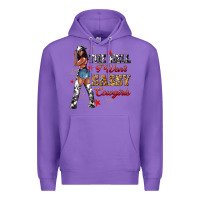 Purple the heel i wont sassy cowgirls Premium Hoodie - texasbilliewilder