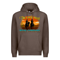 Coffee the world needs more cowboys Premium Hoodie - texasbilliewilder