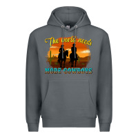 Rock the world needs more cowboys Premium Hoodie - texasbilliewilder