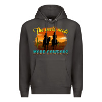 Smoke the world needs more cowboys Premium Hoodie - texasbilliewilder