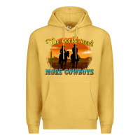Antique Gold the world needs more cowboys Premium Hoodie - texasbilliewilder