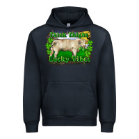 Navy thick thighs lucky vibes charolais bull Urban Hoodie - RanaPortraitStore
