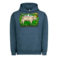 Pigment Midnight Navy thick thighs lucky vibes charolais bull Urban Hoodie - RanaPortraitStore