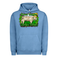 Pigment Pebble Blue thick thighs lucky vibes charolais bull Urban Hoodie - RanaPortraitStore