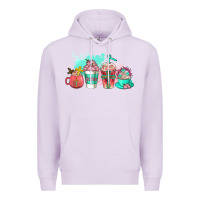 Lilac religious coffee cups Premium Hoodie - AdoDesignShop