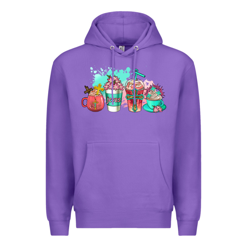 Religious Coffee Cups Premium Hoodie by AdoDesignShop | Teevron