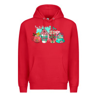 Red religious coffee cups Premium Hoodie - AdoDesignShop