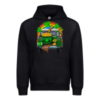 Black st patricks day truck with pot of gold horseshoe a Urban Hoodie - RanaPortraitStore