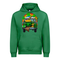 Emerald st patricks day truck with pot of gold horseshoe a Urban Hoodie - RanaPortraitStore