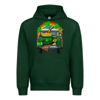 Forest Green st patricks day truck with pot of gold horseshoe a Urban Hoodie - RanaPortraitStore
