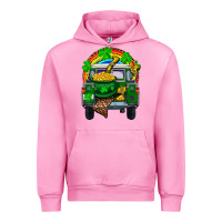Fuchsia Pink st patricks day truck with pot of gold horseshoe a Urban Hoodie - RanaPortraitStore