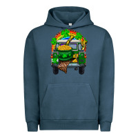 Pigment Midnight Navy st patricks day truck with pot of gold horseshoe a Urban Hoodie - RanaPortraitStore