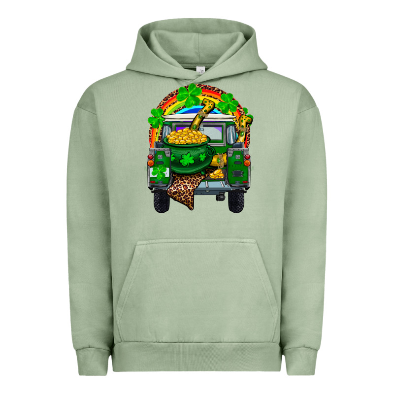St Patricks Day Truck With Pot Of Gold Horseshoe A Urban Hoodie by RanaPortraitStore | Teevron