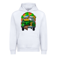 White st patricks day truck with pot of gold horseshoe a Urban Hoodie - RanaPortraitStore