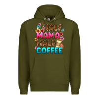 Army Green half mama half coffee Premium Hoodie - Zillion Design Studio
