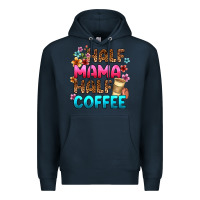 Navy half mama half coffee Premium Hoodie - Zillion Design Studio