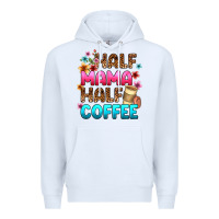 White half mama half coffee Premium Hoodie - Zillion Design Studio
