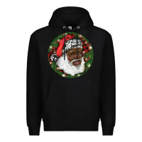 Black African American Santa Christmas Premium Hoodie - RanaPortraitStore