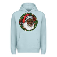 Blue Mist African American Santa Christmas Premium Hoodie - RanaPortraitStore