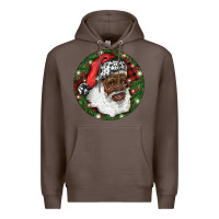 Coffee African American Santa Christmas Premium Hoodie - RanaPortraitStore