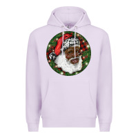Lilac African American Santa Christmas Premium Hoodie - RanaPortraitStore