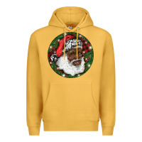 Mustard African American Santa Christmas Premium Hoodie - RanaPortraitStore