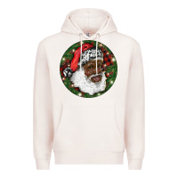 Pale Pink African American Santa Christmas Premium Hoodie - RanaPortraitStore