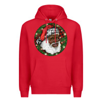 Red African American Santa Christmas Premium Hoodie - RanaPortraitStore