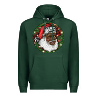 Sports Green African American Santa Christmas Premium Hoodie - RanaPortraitStore