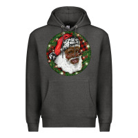 Charcoal Heather African American Santa Christmas Premium Hoodie - RanaPortraitStore