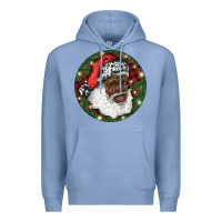 Colony Blue African American Santa Christmas Premium Hoodie - RanaPortraitStore
